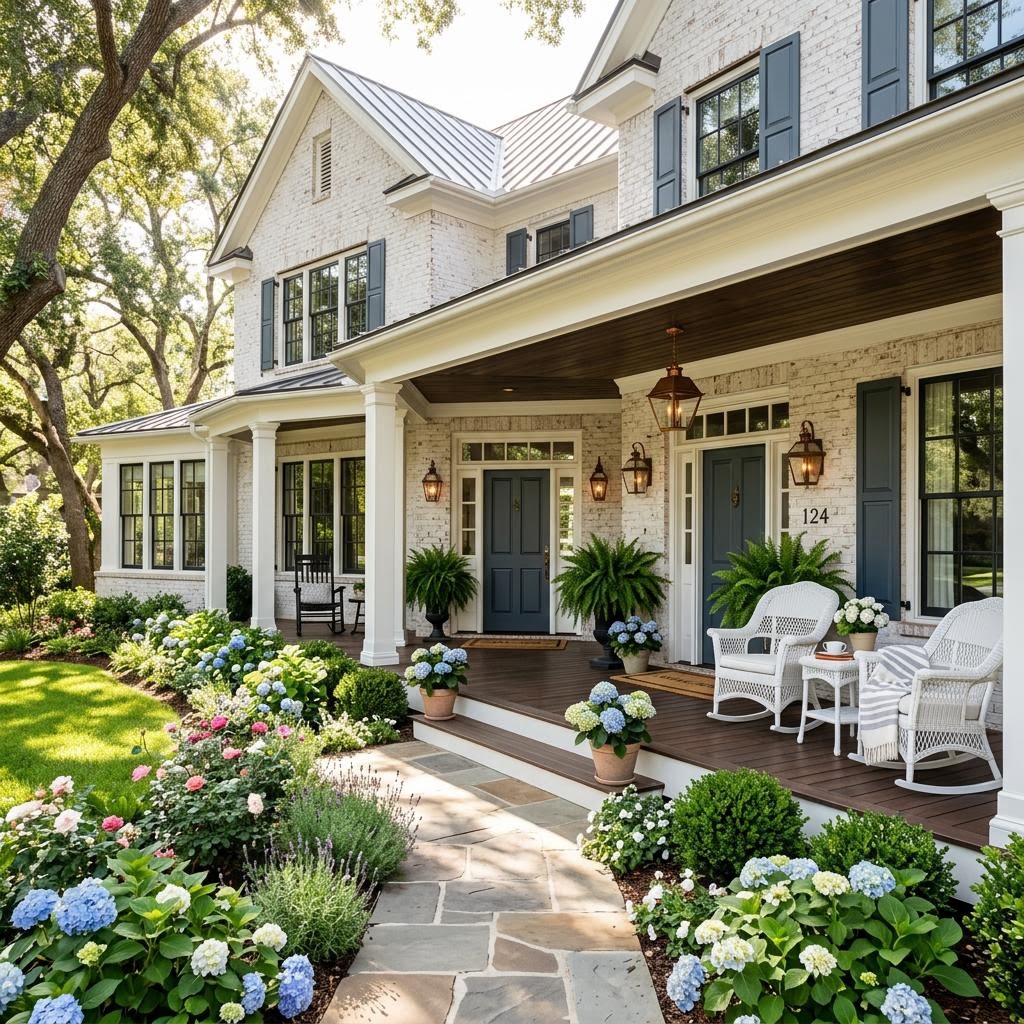 A warm Southern home exterior